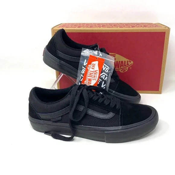 Vans Old Skool Pro Shoes Womens Black Skate Casual Suede Canvas Size VN000ZD41OJ - Picture 8 of 10
